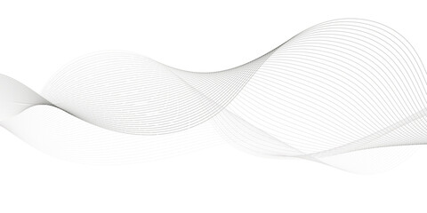 Thin wavy curve line vector background. Curve wave seamless pattern background. Black and grey wave curve lines motion vector background.