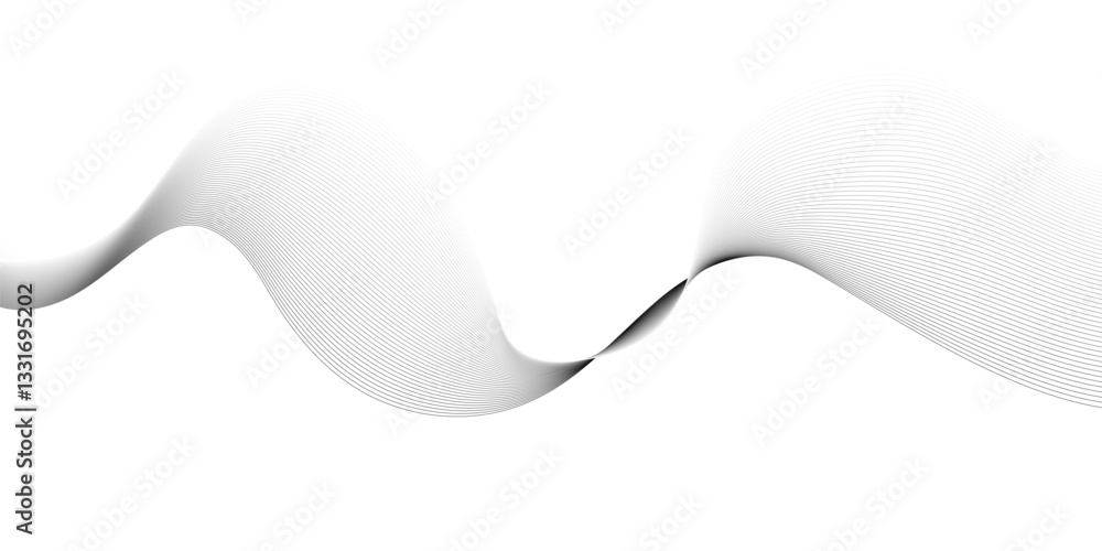 Poster abstract grey smooth element swoosh speed wave modern stream background. abstract wave line for broc