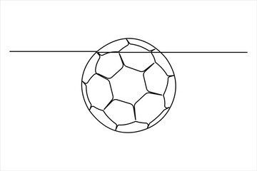 Obraz premium One continuous line art drawing of football ball design World cup Championship final play game sport competition outline vector illustration