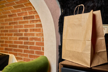 Aesthetic Brown Paper Bag artfully arranged in a Cozy Setting with great attention to detail