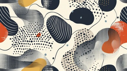 Vibrant Abstract Pattern with Organic Shapes and Textures