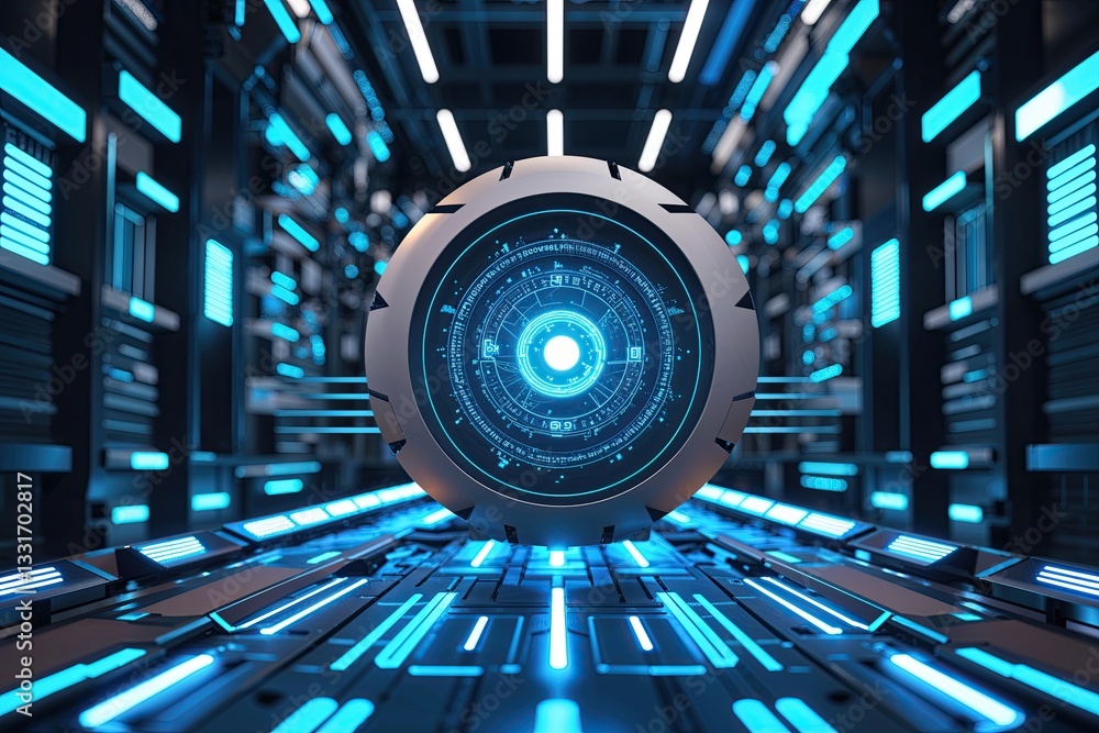 Poster dynamic tech animation with electric blue colors and engaging patterns