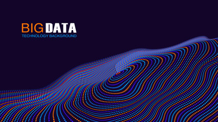 Cyber Big Data, AI, Deep Learning, and FinTech: Abstract Digital Circles of Particles and Futuristic Circular Sound Wave – Ideal for Brochures, Leaflets, and Backdrops for Innovation Tech Vector.