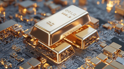 1h Gold bars, studio product shoot, macro photography, visually pleasant and parametric look, harmony, minimalism