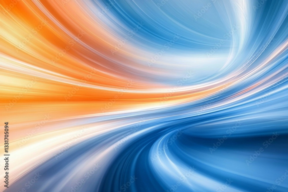 Leinwandbilder Dynamic abstract swirl of orange and blue hues creating a sense of movement and energy in a captivating design