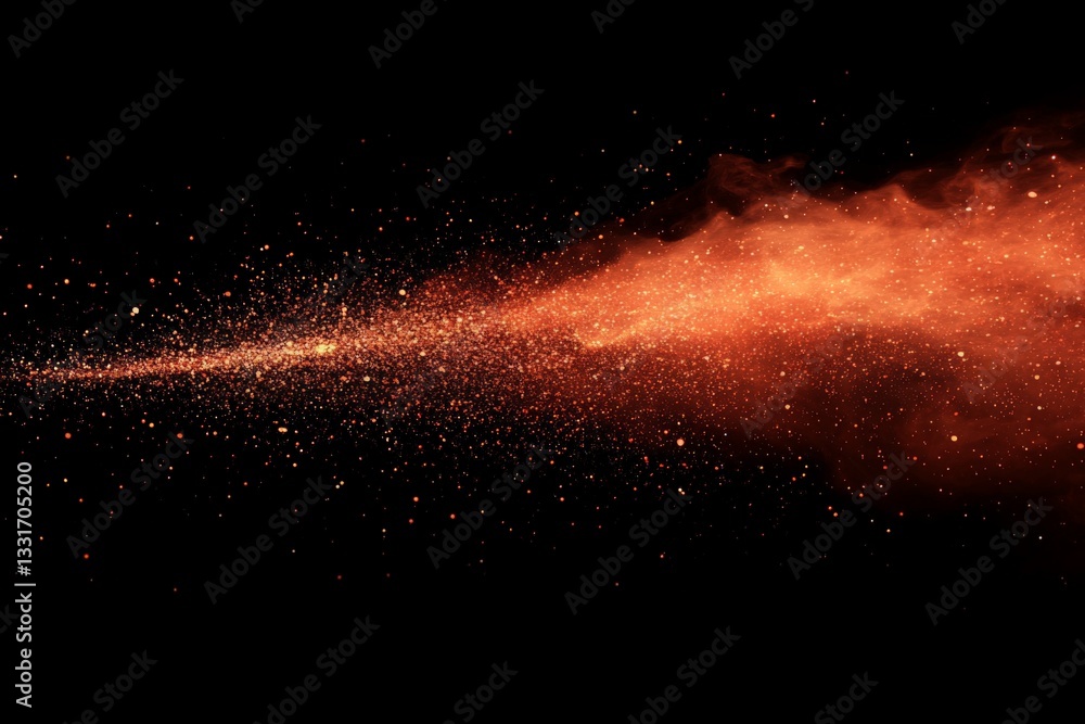Poster colorful sparks and glowing particles create an ethereal effect against a dark background at night