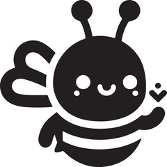  a cute be icon silhouette vector style