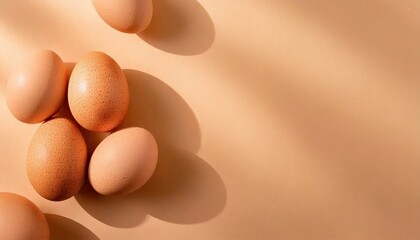 Peach-Toned Easter Eggs on Pastel Beige Background &ndash; Holy Week Celebration