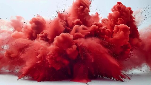 Explosi&oacute;n de polvo de color rojo