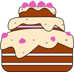 vector illustration of a sweet cake