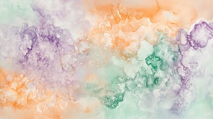 Fototapeta premium Colorful abstract watercolor clouds with soft pastel hues and fluid patterns