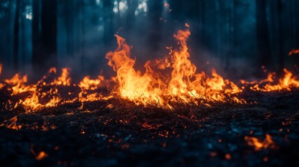 Global Warming – Earth Burning in Fire, Realistic High-Quality Stock Photo