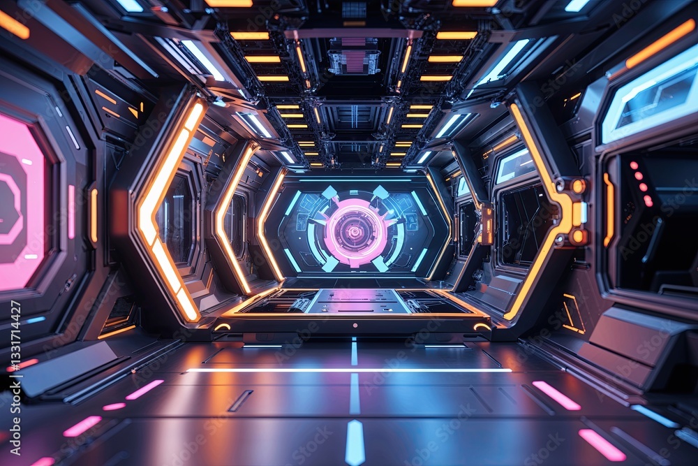 Poster captivating tech-inspired animation design with dynamic colours and visual concepts