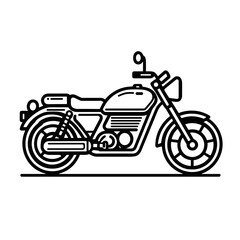 Fototapeta premium Classic vintage motorcycle illustration in black and white. Monochrome cruiser bike vector for automotive branding