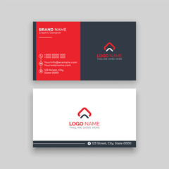 Black with Red Business card design template