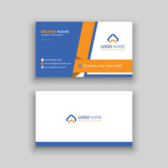 Blue Business card design template