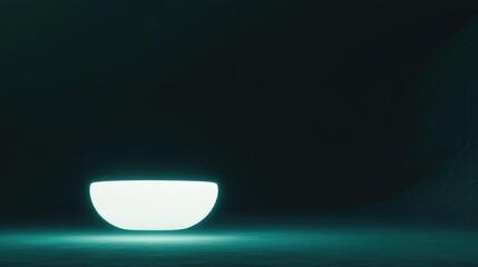 Softly illuminated bowl against dark background creates serene a