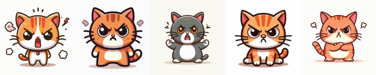 cute and adorable angry cat vector