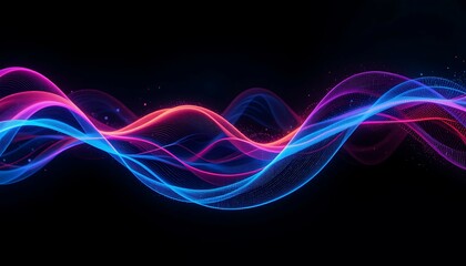 Fototapeta premium Ethereal Pink And Blue Energy Waves Flowing Through A Dark Space, Creating A Vibrant And Dynamic Cosmic Dance