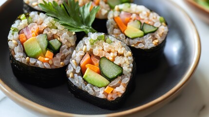 Veggie Sushi Roll with Brown Rice
