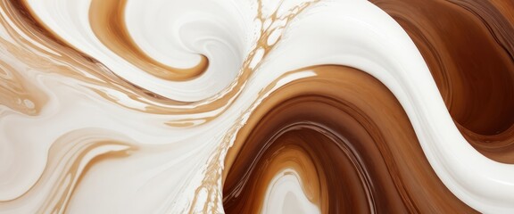 White and Brown Glowing liquid color waves background