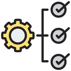 Project Management Flat Outline Icon