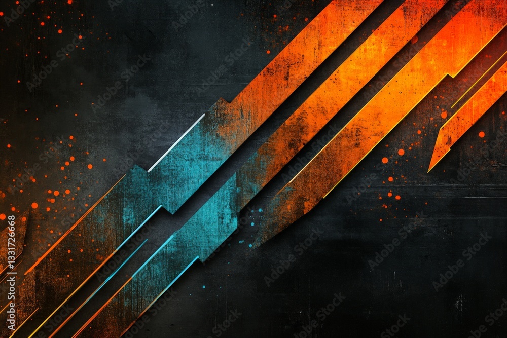 Aufkleber Bold abstract design featuring sharp lines and vibrant colors on a dark background