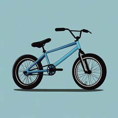 Fototapeta premium Blue Pixel Art BMX Bike Illustration