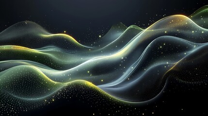 abstract digital artwork with olive moss gradients and smoky white layers