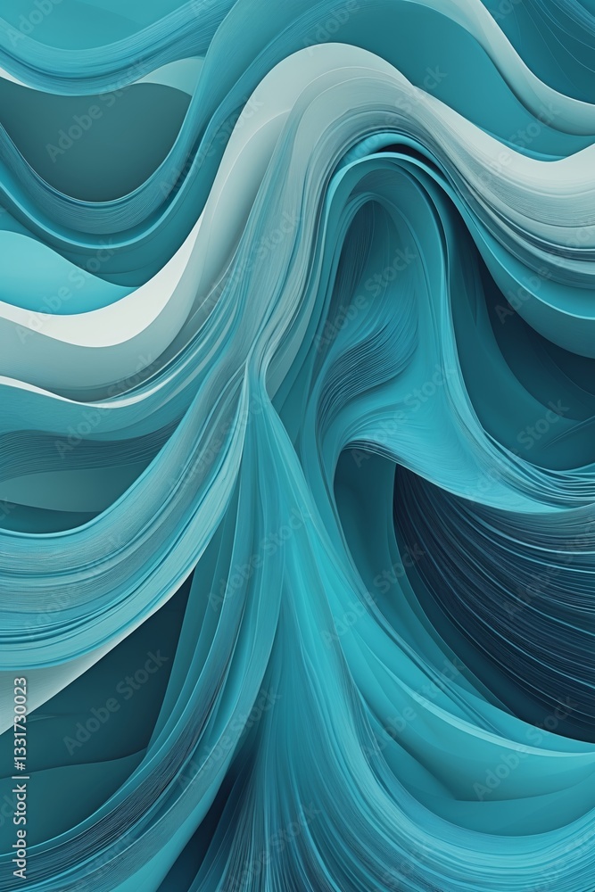 Poster swirling turquoise patterns create a mesmerizing abstract design for a tranquil atmosphere