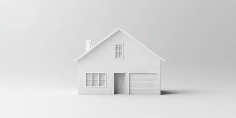 Minimalist white house architecture. 3D Rendering with copy space for design or text.