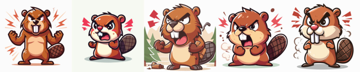 cute and adorable otter vector is angry