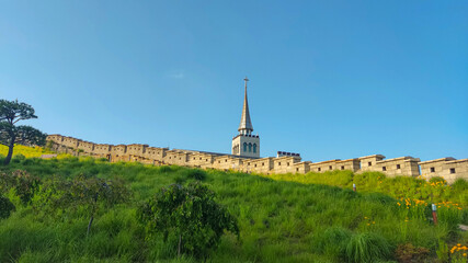 Green Landscape and Historic Wall