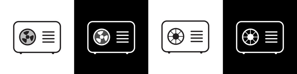 heat pump icon or air conditioner vector symbol. climate device