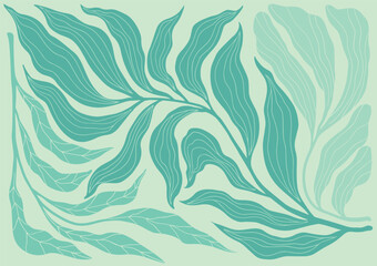 Boho Midcentury Modern Leaf & Floral Ornament Collection	