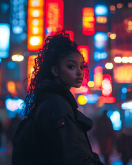 Beautiful girl with abstract background