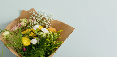 Bouquet in craft paper