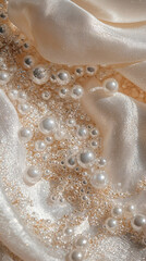 Pearls on cloth