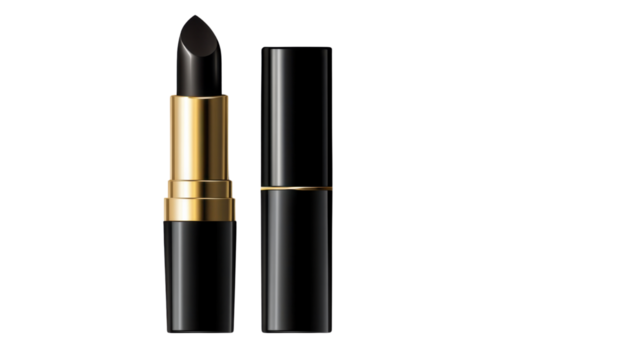 Black lipstick isolated on white background
