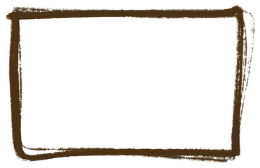  Hand drawn rectangle brush stroke doodle border frame.