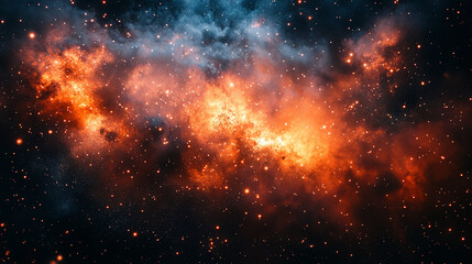 A burst of golden sparks in a dark blue.