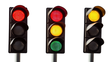 traffic lights isolated on white background