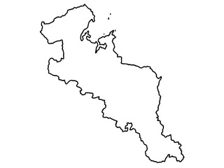 Fototapeta premium 少しゆるい白い京都府地図 近畿 西日本