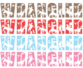 Rustic Western Text Sublimation Clipart Vector Illustration – Vintage Cowboy Typography Design, Rodeo Lettering, Wild West Font Art, Retro Western Aesthetic for T-Shirts, Mugs, Prints, and Digital Dow