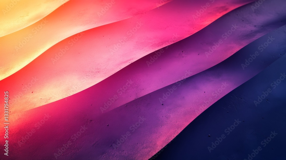 Poster abstract image of curved lines and varied color gradients in artwork
