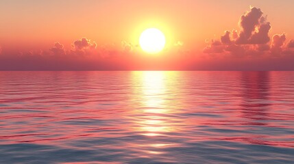 Obraz premium Serene Sunset Over Calm Ocean Waters