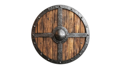 Fototapeta premium Round shield with crest isolated on transparent background