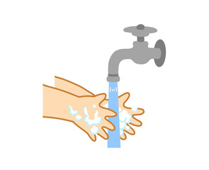 手をあらっている子どもの手