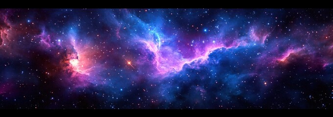 Mesmerizing Deep Space Nebula with Glowing Cosmic Clouds and Vibrant Stars