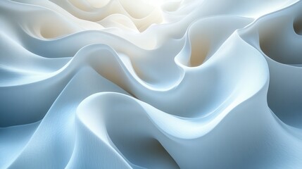 Fototapeta premium Minimalistic Abstract Composition of White Swirling Lines in Geometric Style with Modern 3D Art Inspiration